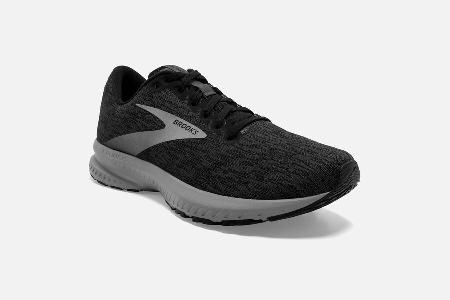 Brooks Running Shoes Mens Black/Grey - Launch 7 Road - 2375-RJQYK